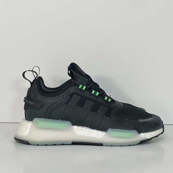 adidas NMD_V3 J Big Kids Sneaker (GY4264) Core Black/Cloud White/Beam Green NEW
